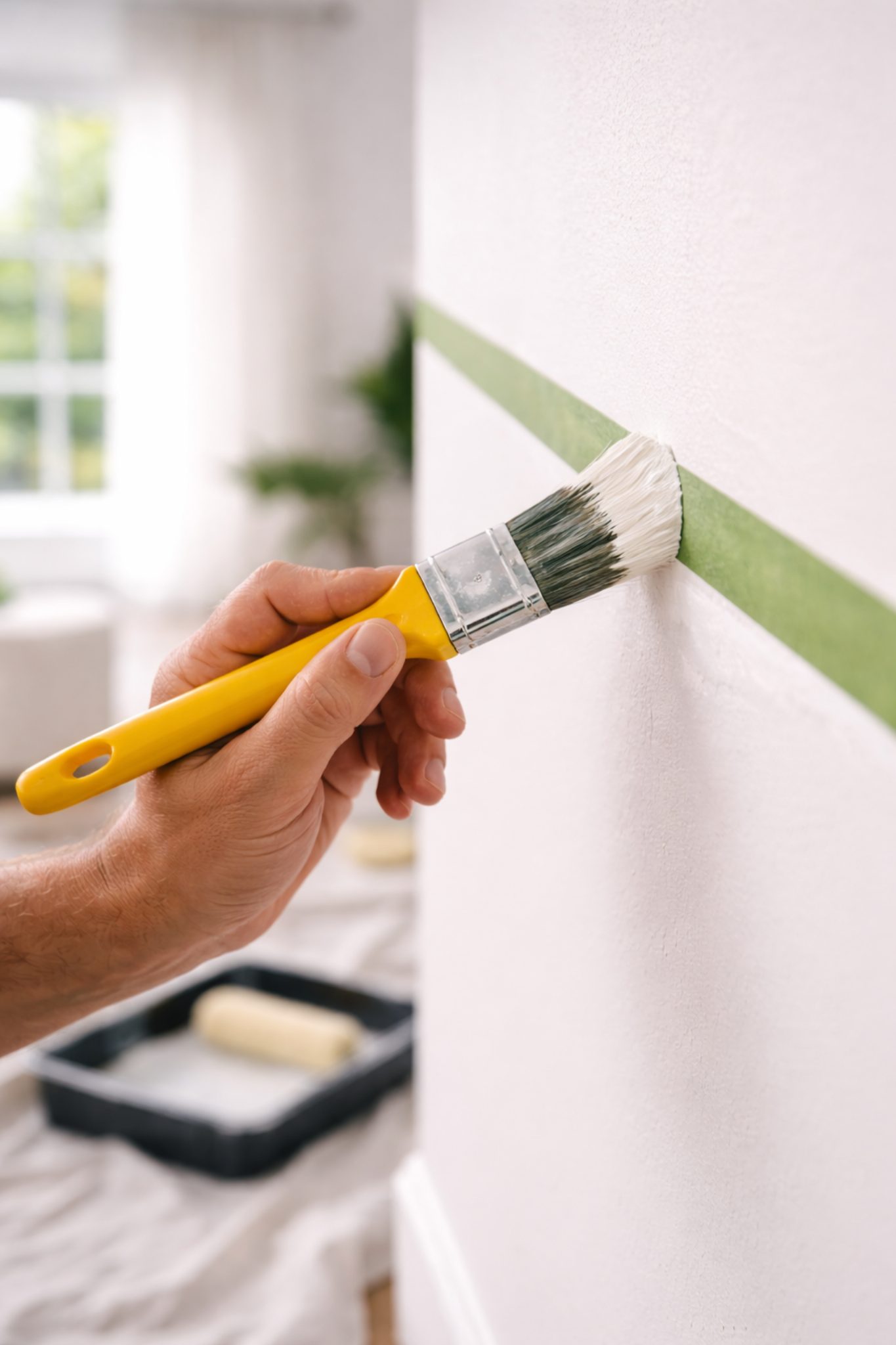 Cutting-in detail with brush